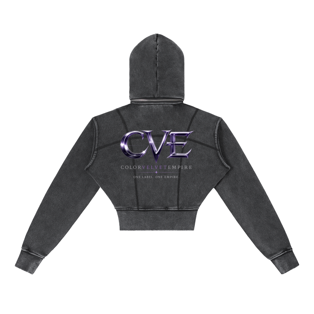 Vintage Washed Cropped Fleece Hoodie