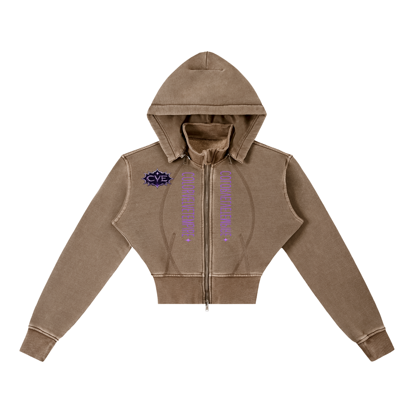 Vintage Washed Cropped Fleece Hoodie