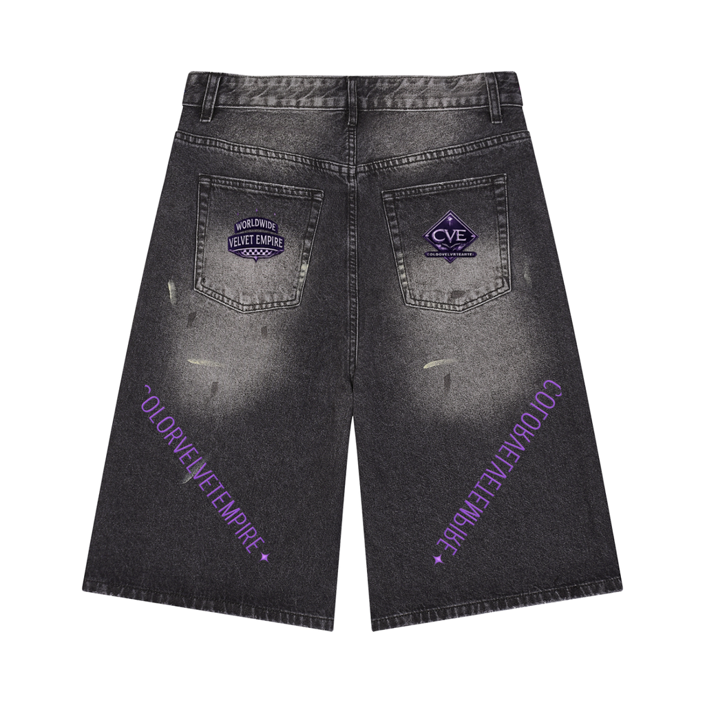 Men’s Vintage Wash Wide Leg Denim Shorts
