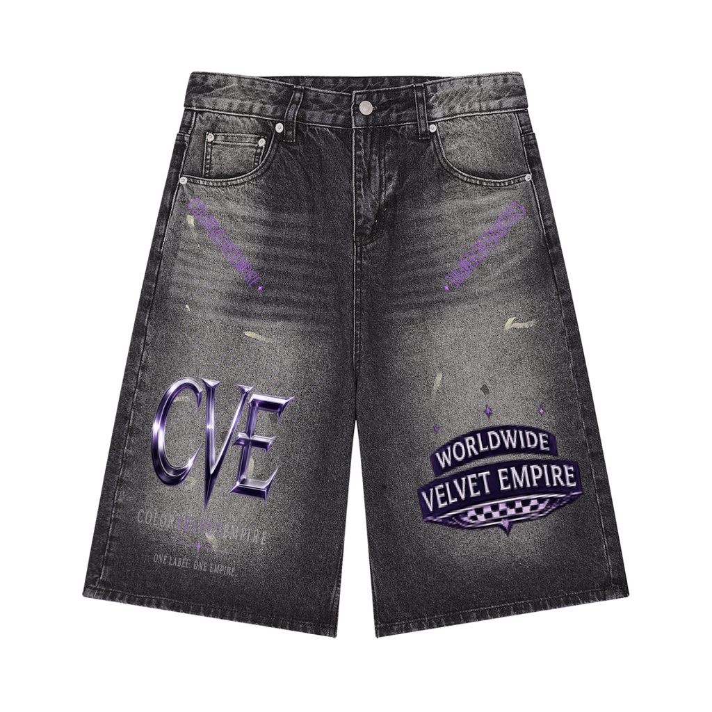 Men’s Vintage Wash Wide Leg Denim Shorts