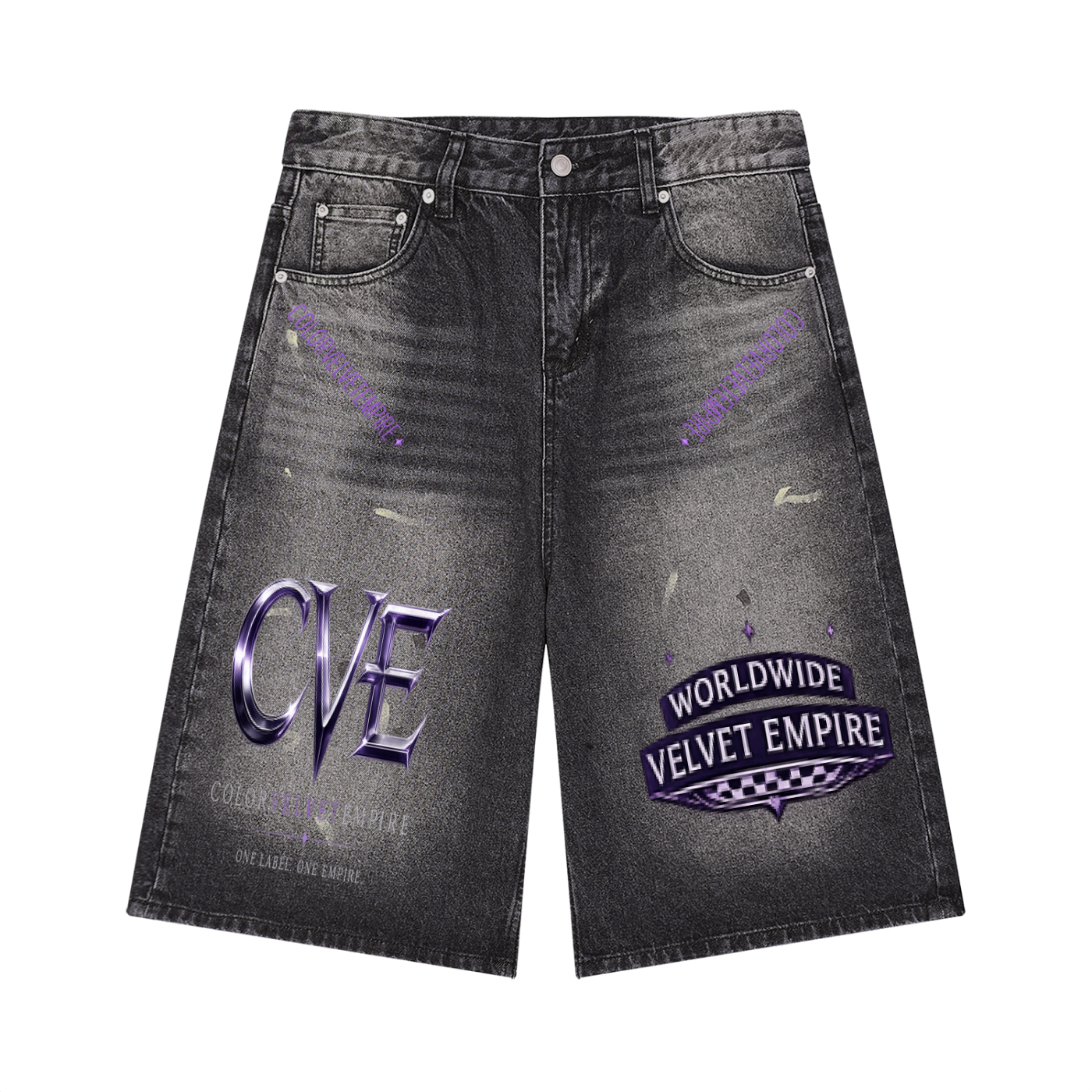Men’s Vintage Wash Wide Leg Denim Shorts