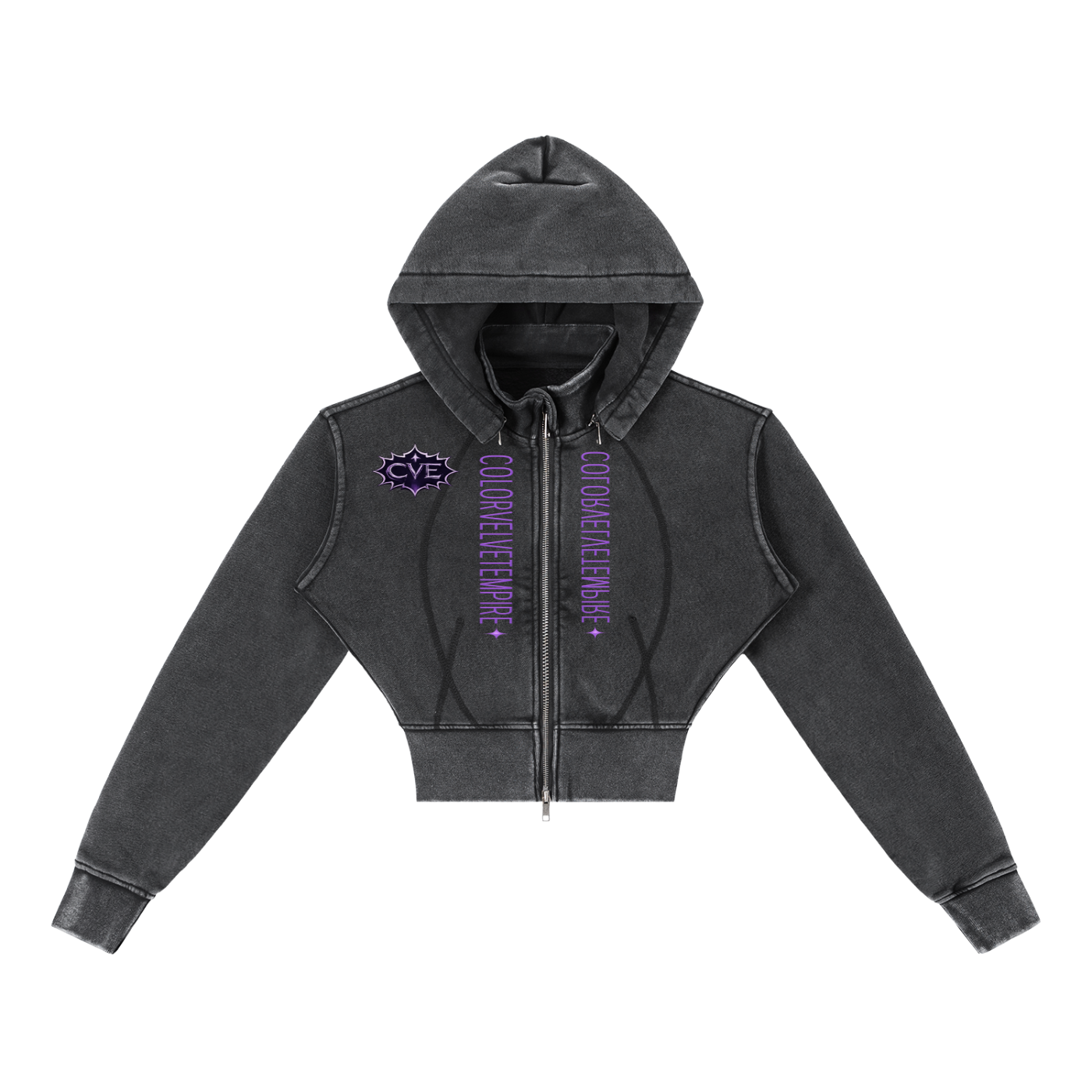 Vintage Washed Cropped Fleece Hoodie